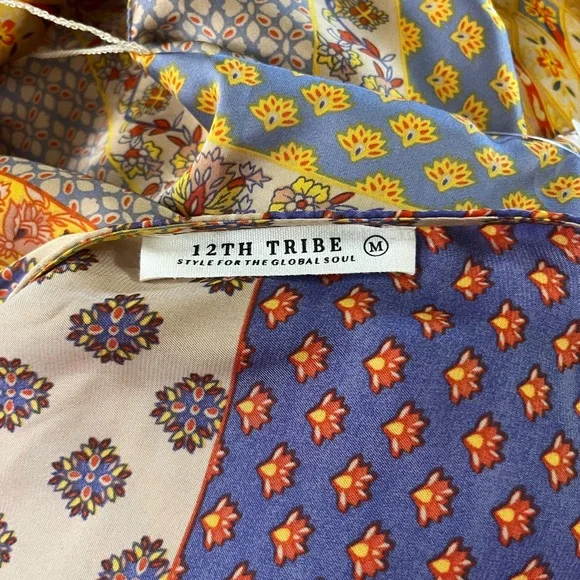 NWT 12th Tribe Silky Short Robe Sleep Bath Cover Up Medium - Picture 8 of 9